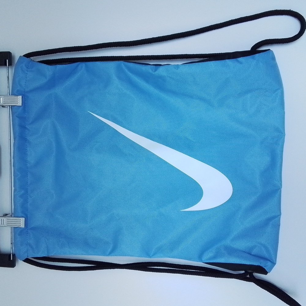 Nike Drawstring Nylon Gear Bag Navy and Light Blue